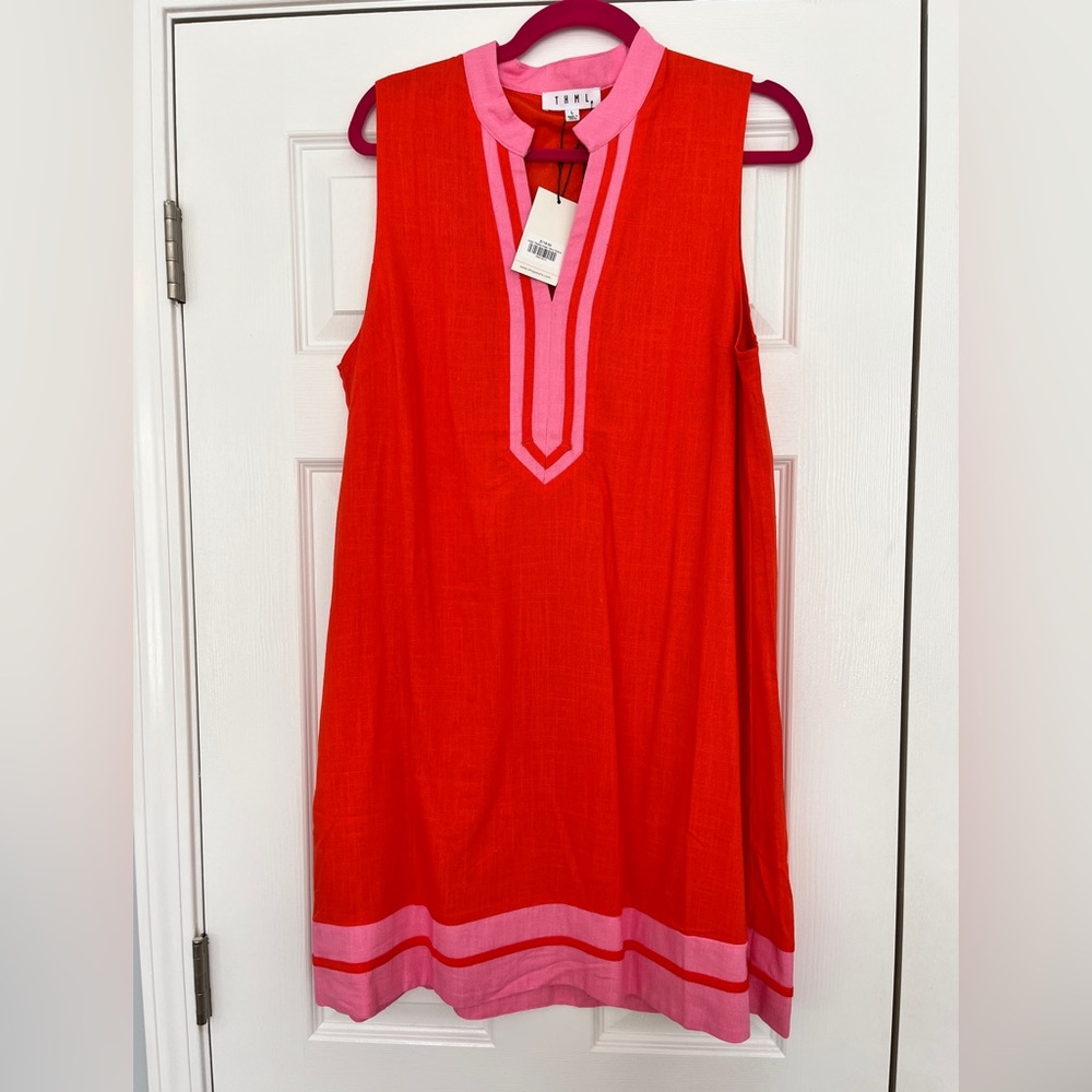 Avara THML Pink and Orange Sleeveless Dress